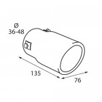 ΑΚΡΟ ΕΞΑΤΜΙΣΗΣ TS-15 36-48mm - ΣΤΡΟΓΓΥΛΟ Μπούκες Εξάτμισης