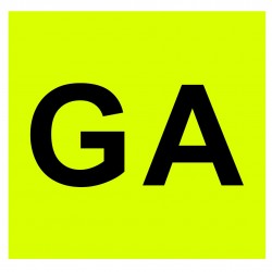 ΓΡΑΜΜΑΤΑ GA ΣΕ ΚΙΤΡΙΝΟ ΠΛΑΙΣΙΟ ΓΙΑ ΠΙΣΩ Πινακίδες και Σήμανση