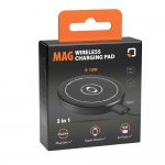 Μαγνητικός, Ασύρματος Φορτιστής Mag Wireless Charging Pad 3 in 1 της σειράς Optiline για Qi Ασύρματη φόρτιση συσκευών με θύρα USB Type C 15W, Καλώδιο 100 cm και MagSafe τεχνολογία Power Banks και Φορτιστές Οικιακής Χρήσης