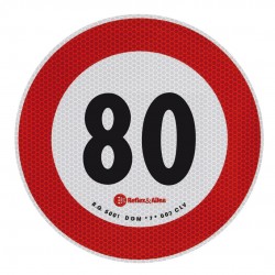 ΣΗΜΑ ΤΑΧΥΤΗΤΑΣ ΧΙΛΙΟΜΕΤΡΩΝ 80km/h ΑΥΤΟΚΟΛΛΗΤΟ Πινακίδες και Σήμανση