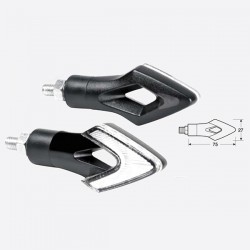 ΦΛΑΣ ΜΟΤΟ LUM LED 12V 75x27mm ΜΑΥΡΑ 2 ΤΕΜ. Απλά Φλας