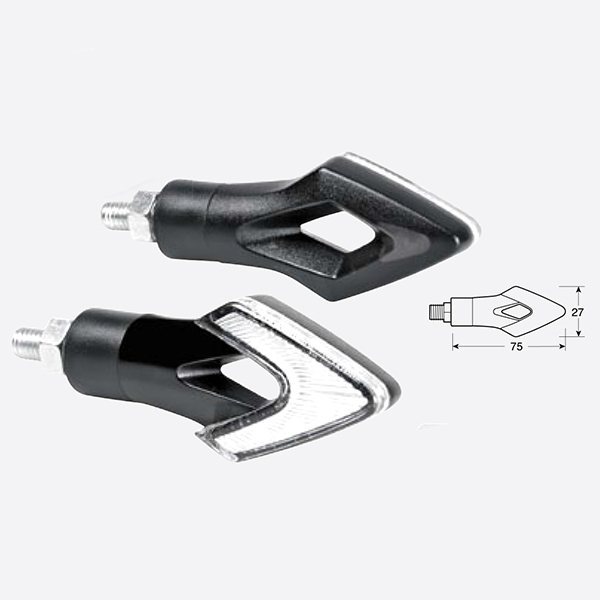 ΦΛΑΣ ΜΟΤΟ LUM LED 12V 75x27mm ΜΑΥΡΑ 2 ΤΕΜ. Απλά Φλας