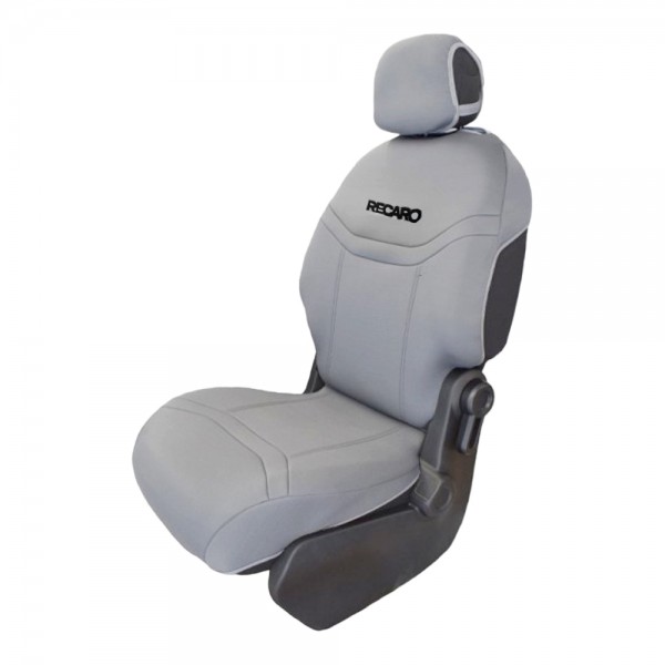 ΗΜΙΚΑΛΥΜΜΑΤΑ ΚΑΘΙΣΜΑΤΩΝ BUCKET RECARO ΓΚΡΙ ΑΝΟΙΧΤΟ ΜΕ VELCRO & ΠΡΟΣΚΕΦΑΛΑ (2 ΤΕΜ.) Μπροστινά Καλύμματα