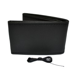 ΚΑΛΥΜΜΑ ΤΙΜΟΝΙΟΥ ΑΥΤΟΚΙΝΗΤΟΥ ΡΑΦΤΟ 38-39cm ΑΠΟ ΛΕΙΟ ΑΟΣΜΟ ΤΕΧΝΟΔΕΡΜΑ ΜΑΥΡΟ AMIO - 1 ΤΕΜ. Ραφτά καλύμματα τιμονιού