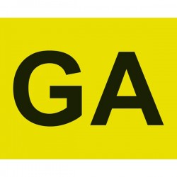 ΓΡΑΜΜΑΤΑ GA ΣΕ ΚΙΤΡΙΝΟ ΠΛΑΙΣΙΟ Πινακίδες και Σήμανση