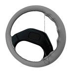 ΡΑΦΤΟ ΚΑΛΥΜΜΑ ΤΙΜΟΝΙΟΥ  ΔΕΡΜΑΤΙΝΟ STANDARD ΓΚΡΙ ΜΕ ΓΚΡΙ ΡΑΦΗ Ραφτά καλύμματα τιμονιού