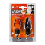 ΦΛΑΣ ΜΗΧΑΝΗΣ ARROW 12V LED (68 x 27 mm) ΜΑΥΡΟ ΜΕ ΠΟΡΤΟΚΑΛΙ ΤΖΑΜΑΚΙ -2 ΤΕΜ. LED Φλας