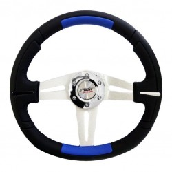 ΤΙΜΟΝΙ APOGEE - ΜΑΥΡΟ/ΜΠΛΕ ΛΕΙΟ ΔΕΡΜΑ 350mm Τιμόνια