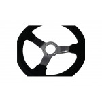 ΤΙΜΟΝΙ ΤΡΙΑΚΤΙΝΟ 320 mm/ΠΑΧΟΣ 104 mm/BΑΘΟΣ 47 mm ΜΑΥΡΟ ΣΟΥΕΤ ΜΕ ΚΙΤΡΙΝΗ ΡΙΓΑ SIMONI RACING - 1 TEM. Τιμόνια