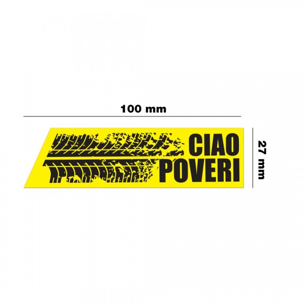 ΑΥΤΟΚΟΛΛΗΤΟ CIAO POVERI ΚΙΤΡΙΝΟ 100x27mm SIMONI RACING - 1 ΤΕΜ. Πινακίδες και Σήμανση