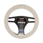 FIAT 500 ΚΑΛΥΜΜΑ ΤΙΜΟΝΙΟΥ ΜΠΕΖ ΜΑΡΚΕ ΟΙΚΟΛΟΓΙΚΟ ΔΕΡΜΑ & ΒΑΜΒΑΚΕΡΟ ΜΕ LOGO SIMONI RACING 37-39cm SIMONI RACING  - 1 τεμ. Διάμετρος 37-39 cm