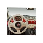 FIAT 500 ΚΑΛΥΜΜΑ ΤΙΜΟΝΙΟΥ ΜΠΕΖ ΜΑΡΚΕ ΟΙΚΟΛΟΓΙΚΟ ΔΕΡΜΑ & ΒΑΜΒΑΚΕΡΟ ΜΕ LOGO SIMONI RACING 37-39cm SIMONI RACING  - 1 τεμ. Διάμετρος 37-39 cm