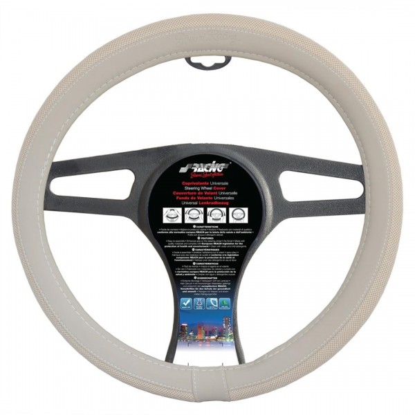 FIAT 500 ΚΑΛΥΜΜΑ ΤΙΜΟΝΙΟΥ ΜΠΕΖ ΓΙΑ FIAT 500 37-39cm 50% ΔΕΡΜΑ+50% ΒΑΜΒΑΚΕΡΟ Διάμετρος 37-39 cm