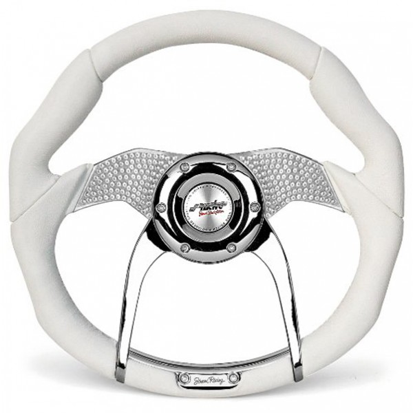 ΤΙΜΟΝΙ TORQUE 350MM ΛΕΥΚΟ ΜΕ ΣΤΡΑΣ Τιμόνια