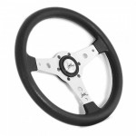 ΤΙΜΟΝΙ FALCON 34 LUISI ΤΡΙΑΚΤΙΝΟ 34 cm (ΜΑΥΡΟ ΜΕ ΑΣΗΜΙ/ΚΑΟΥΤΣΟΥΚ TANEGUM) Τιμόνια