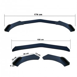 ΔΙΑΚΟΣΜΗΤΙΚΟ SPOILER ΠΡΟΦΥΛΑΚΤΗΡΑ LIP SPLITTER ΜΑΥΡΟ LOOK 3ΤΕΜ. Προστασία Προφυλακτήρα