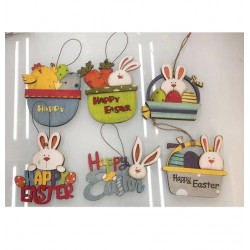 Πασχαλινά Ξύλινα Κρεμαστά  Διακοσμητικά Σχέδια 8cm 10502137 Πασχαλινά διακοσμητικά