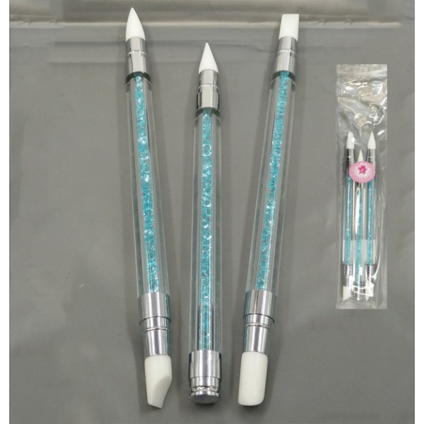 Σετ 3 πινελάκια UV GEL με μύτη σιλικόνης 40301166 Εργαλεία ονυχοπλαστικής