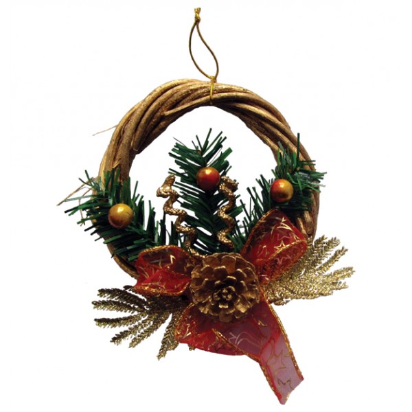 Χριστουγεννιάτικο στεφάνι με κουκουνάρι Φ 15 εκ 00000955 Χριστουγεννιάτικα Στολίδια