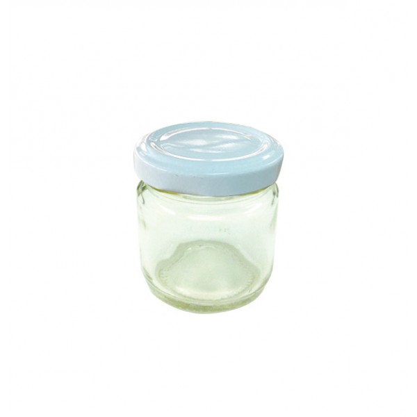 Κυλινδρικό γυάλινο βαζάκι 106ml με λευκό καπάκι 70101281 Βάζα αποθήκευσης τροφίμων