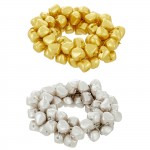 ΣΟΥΡΑ ΜΑΛΛΙΩΝ ΜΕ ΠΕΡΛΕΣ ΧΡΥΣΟ-ΑΣΗΜΙ 5cm 4teen4ty 401224 Σούρες - Κορδέλες