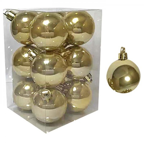 ΜΠΑΛΕΣ ΠΕΡΛΕ ΧΡΥΣΕΣ ΠΑΚ=12ΤΕΜ Φ4 Φ4cm Xmasfest 1132562 Μονόχρωμες ιδιαίτερες