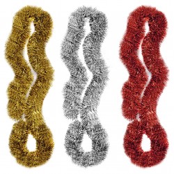 ΓΙΡΛΑΝΤΑ ΚΛΑΣΣΙΚΗ ΚΟΚΚΙΝΟ-ΧΡΥΣΟ-ΑΣΗΜΙ Φ:11cm/Y:2m Xmasfest 1131020 Γιρλάντες - Κορδέλες