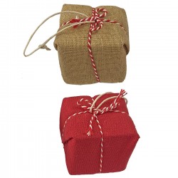 ΣΤΟΛΙΔΙ ΚΡΕΜΑΣΤΟ ΔΩΡΑΚΙ ΤΣΟΥΒΑΛΙ 5x5x5cm Xmasfest 1133047 Κρεμαστά Στολίδια