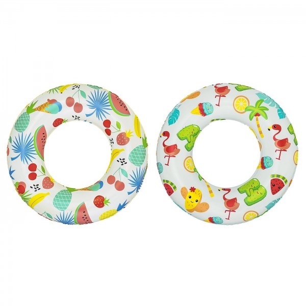 Σωσίβιο κουλούρα άσπρη με σχέδιο bestway 61cm Bestway 36014 Φουσκωτά (δεν επιστρέφονται!)