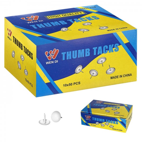 ΠΙΝΕΖΕΣ ΛΕΥΚΕΣ ΠΑΚ=50ΤΕΜ  Justnote 702661 Συνδετήρες - Πινέζες - Καρφίτσες