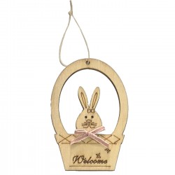 ΣΤΟΛΙΔΙ ΚΡΕΜΑΣΤΟ ΚΑΛΑΘΙ ΜΕ ΛΑΓΟ 10x6,5cm Bunny's 931987 Στολισμός