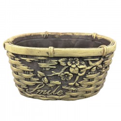 ΚΑΛΑΘΙ ΚΕΡΑΜΙΚΗ ΠΛΕΞΗ ΜΕ ΑΝΘΗ 15x9x8cm Bunny's 932009 Αυγοθήκες