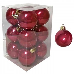 ΜΠΑΛΕΣ ΠΕΡΛΕ ΚΟΚΚΙΝΕΣ ΠΑΚ=12ΤΕΜ Φ4 Φ4cm Xmasfest 1132561 Μονόχρωμες ιδιαίτερες