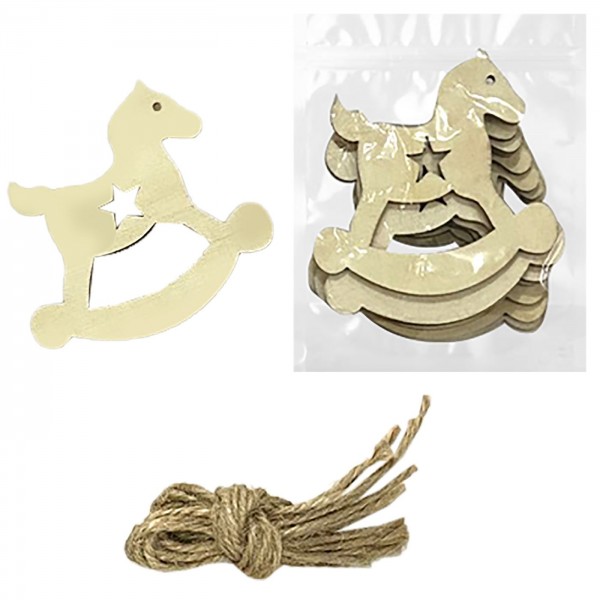 ΣΤΟΛΙΔΙ ΞΥΛΙΝΟ ΑΛΟΓΑΚΙ 6x6cm Xmasfest 1133229 Κρεμαστά Στολίδια