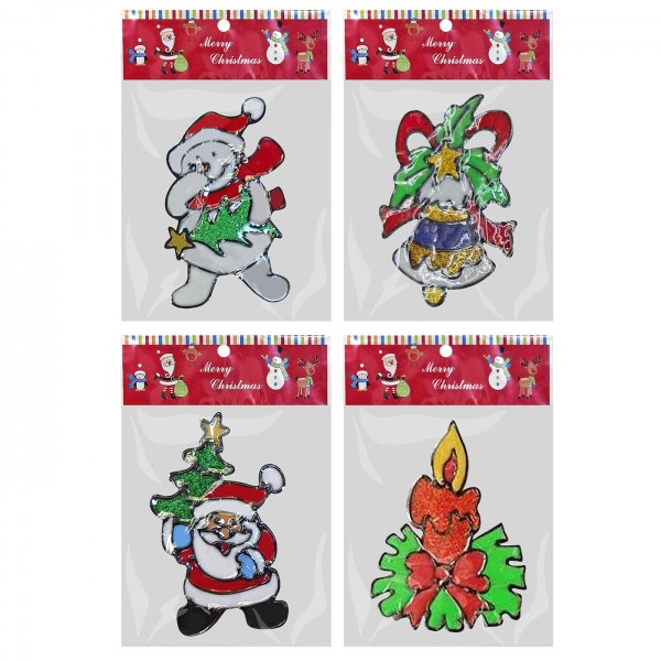 Αυτοκόλλητα gelly xmas σχέδια Καρ=25x15cm Xmasfest 113552-O Για Τζάμι