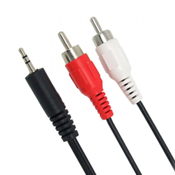 POWERTECH καλώδιο 3.5mm σε 2x RCA CAB-R008, 3m, μαύρο Ήχος