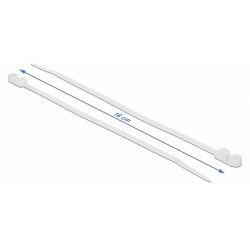 DELOCK Δεματικά καλωδίων 18944 με οπή στερέωσης, 160x4.8mm, λευκά, 10τμχ Τακτοποίηση Καλωδίων