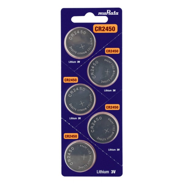 MURATA Μπαταρία λιθίου CR2450, 3V, 5τμχ Μπαταρίες Λιθίου