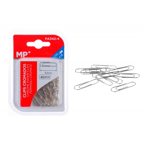 MP μεταλλικοί συνδετήρες PA342-4, 50mm, 40τμχ, ασημί Γραφική Ύλη