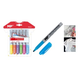 MP σετ μαρκαδόρων για ρούχα PE474, 2mm, 6 χρώματα Γραφική Ύλη