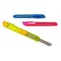 POWERTECH πλαστικό κοπίδι με ασφάλεια KNF-0004, 3 χρώματα, 12τμχ Γραφική Ύλη