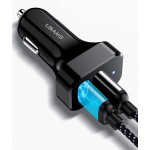 USAMS φορτιστής αυτοκινήτου C13 & καλώδιο Lightning, 2x USB, 2.1A, μαύρο Φορτιστές Κινητών