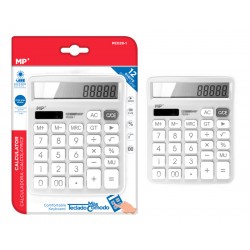 MP αριθμομηχανή PE028, ηλιακό & μπαταρίες, 12 ψηφία, λευκή Γραφική Ύλη