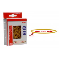 MP λαστιχάκια συσκευασίας PG004 σε κουτί, No2, 1.5x20mm, 60g Γραφική Ύλη