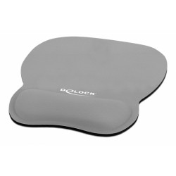 DELOCK Mousepad 12698 με στήριγμα καρπού, 245x206 mm, γκρι Mouse Pad