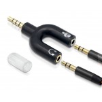 POWERTECH Splitter 3.5mm 4pin (M) σε 2x 3.5mm 4pin (F) CAB-J043, μαύρο Ήχος