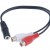 POWERTECH καλώδιο 3.5mm θηλυκό σε 2x RCA θηλυκό CAB-R012 0.20m, μαύρο