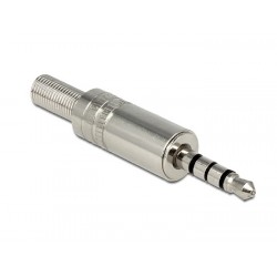 DELOCK Βύσμα 3.5mm Stereo, 4 pin, Bend Protection, Metal, Silver Ήχος