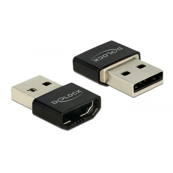 DELOCK αντάπτορας USB σε HDMI-A θηλυκό 65680, μαύρος Εικόνα