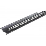 DELOCK Keystone Patch Panel, για 19" rack, 24 ports, μαύρο Καμπίνες - Rack